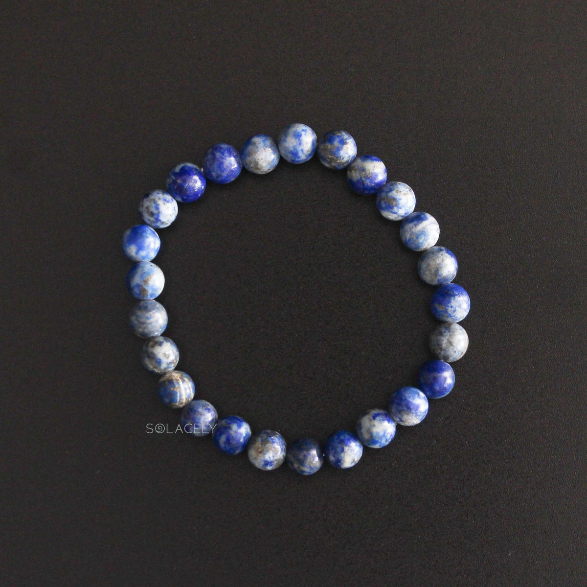 Lapis Lazuli Crystal Bracelet with black background