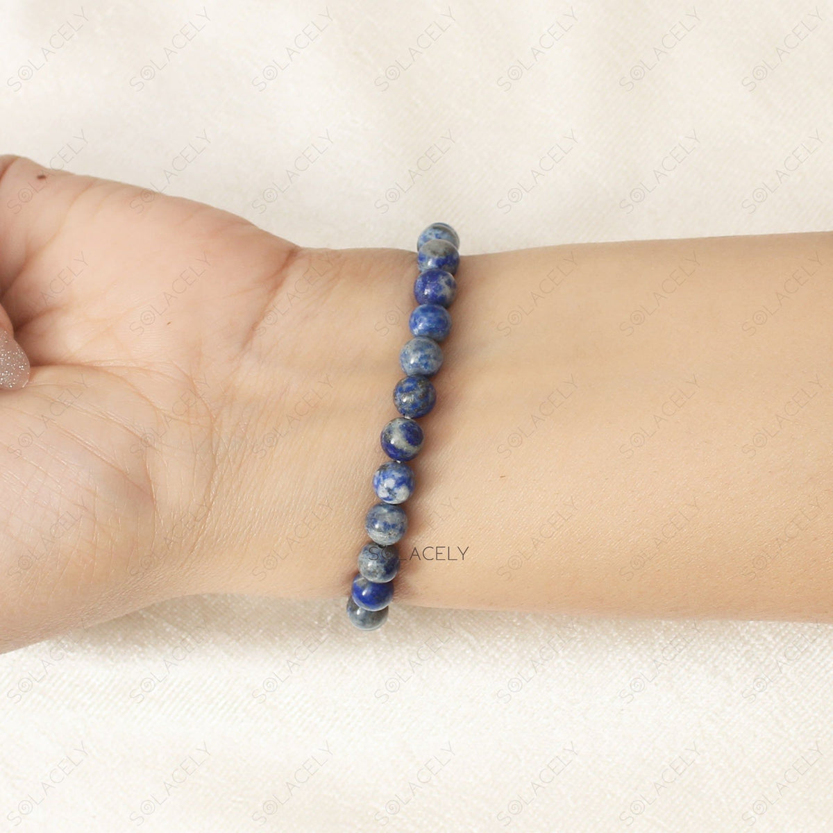 Lapis Lazuli Crystal Bracelet on Wrist