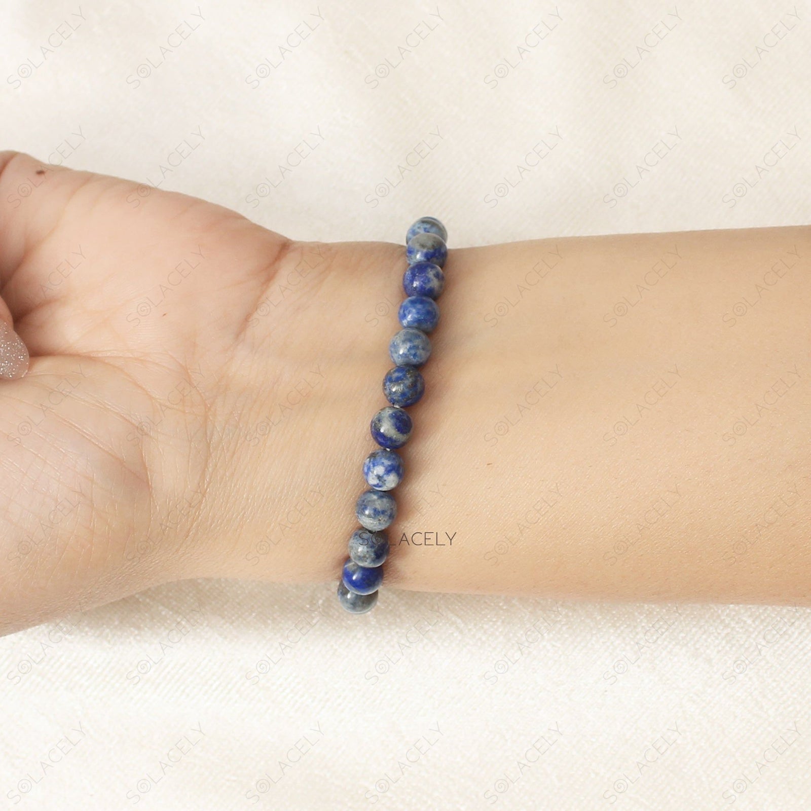 Lapis Lazuli Crystal Bracelet on Wrist