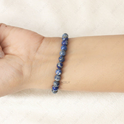 Lapis Lazuli Crystal Bracelet on Wrist