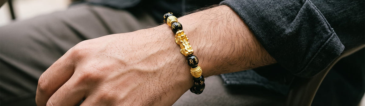 Left wrist Feng Shui Pixiu bracelet