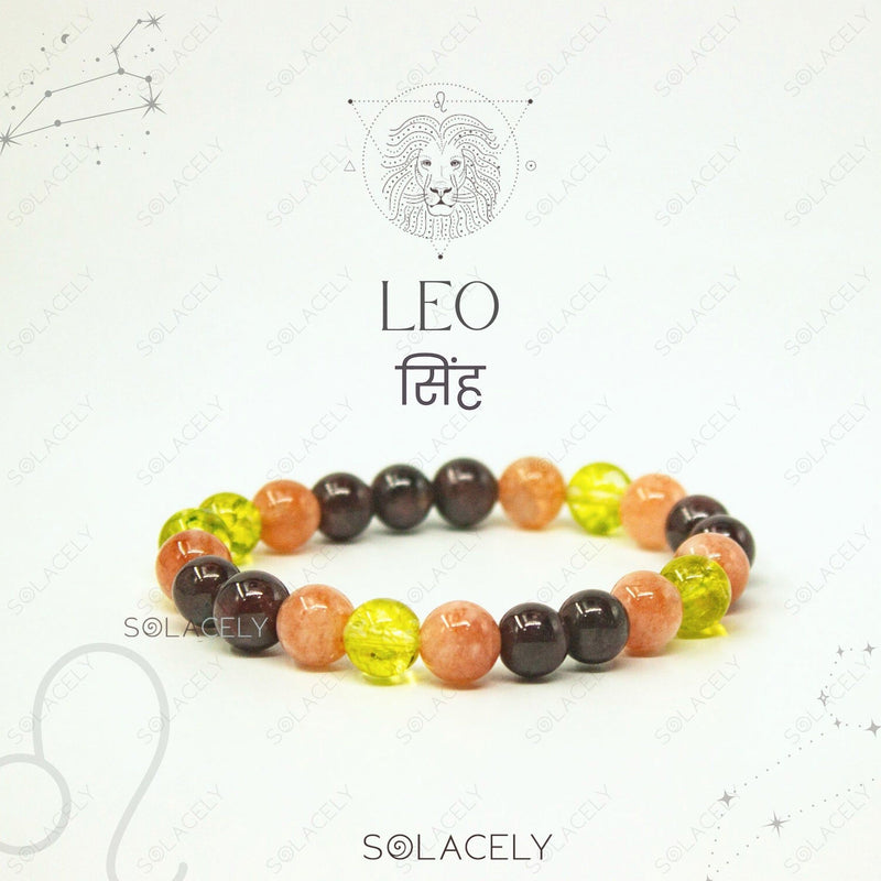 Leo zodiac crystal bracelet