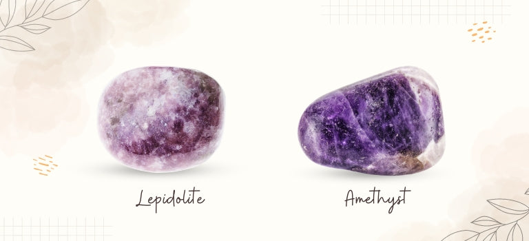 lepidolite and amethyst mobile banner image