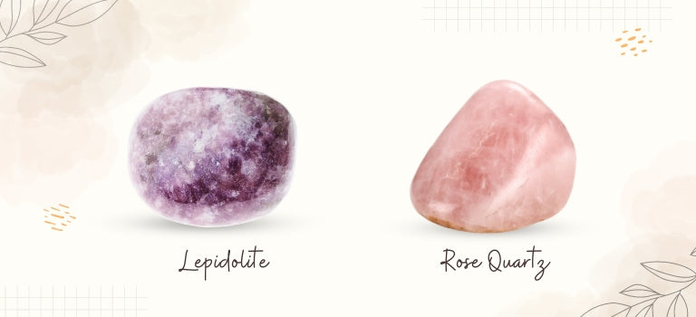 lepidolite and rose quartz mobile banner image