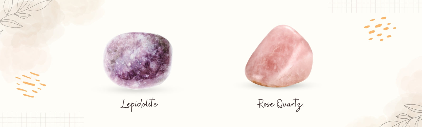 lepidolite and rose quartz banner image