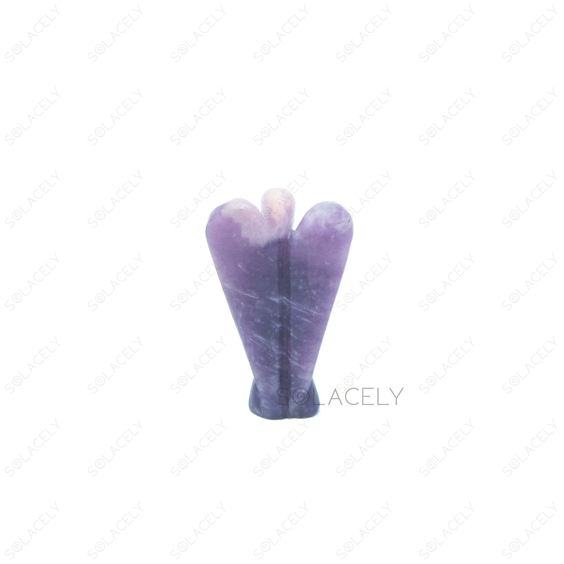 lepidolite crystal angel statue