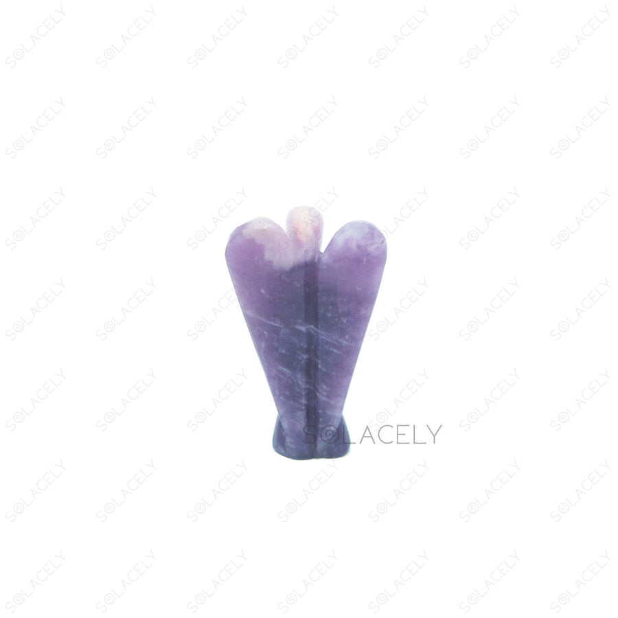 lepidolite crystal angel statue