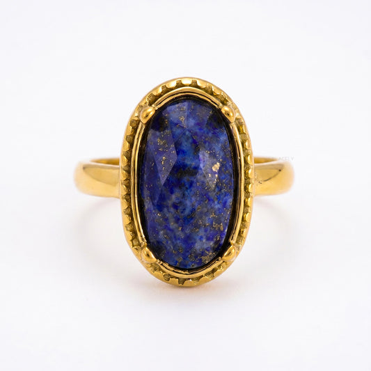Midnight blue lapis lazuli ring