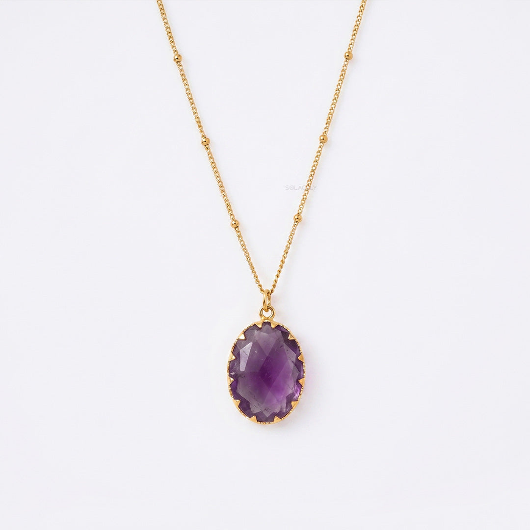 Midnight crown amethyst necklace