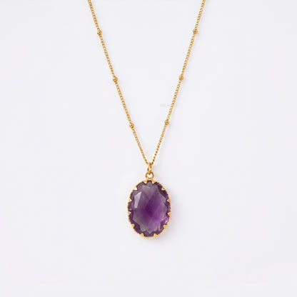 Midnight crown amethyst necklace