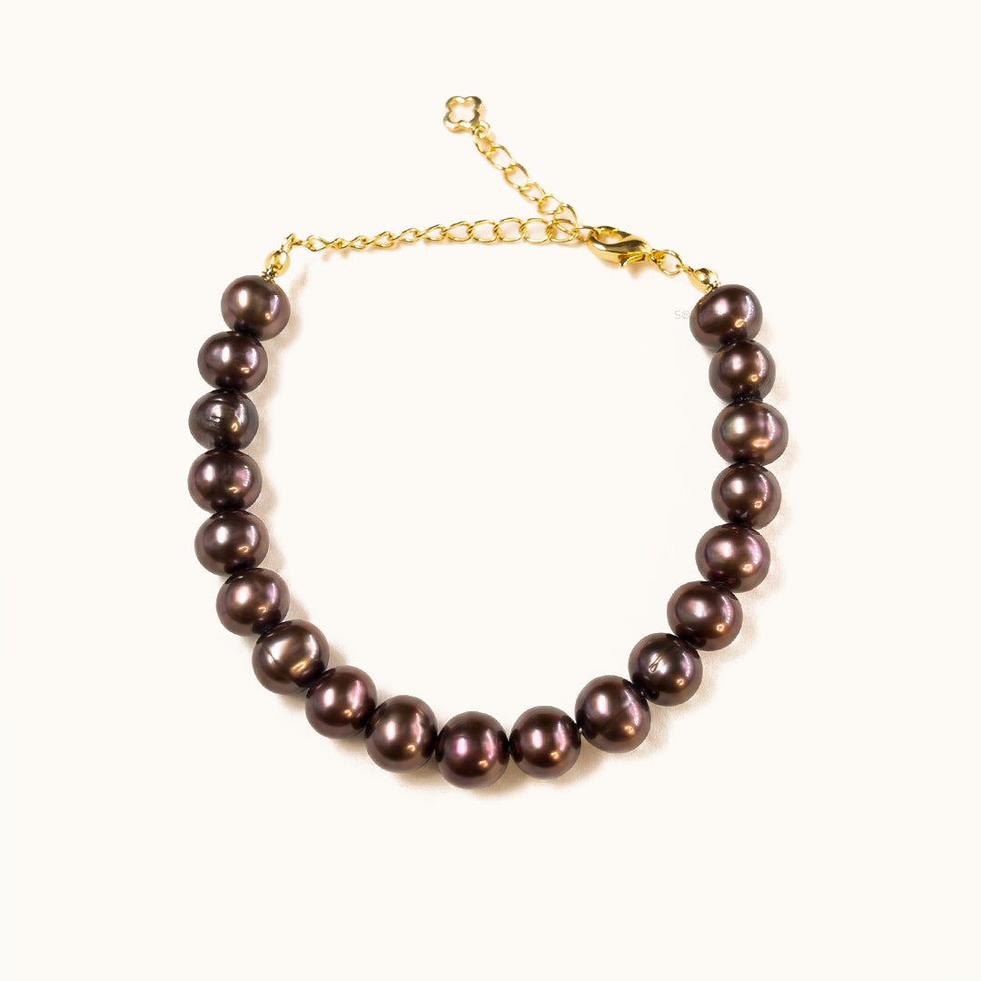 Midnight Peacock Pearl Bracelet