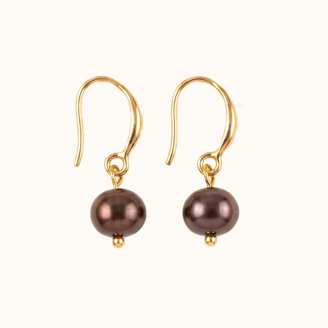 Midnight Peacock Pearl Drop Earrings