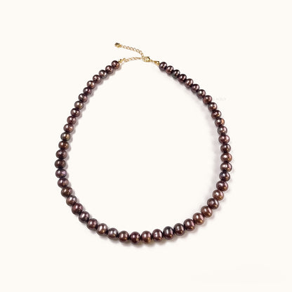 Midnight peacock pearl necklace