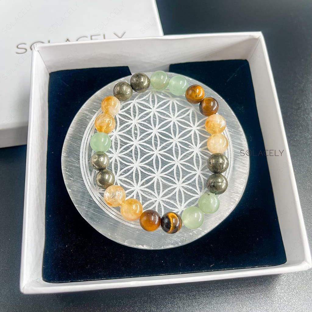 Crystal Bracelet with Selenite Charging Plate