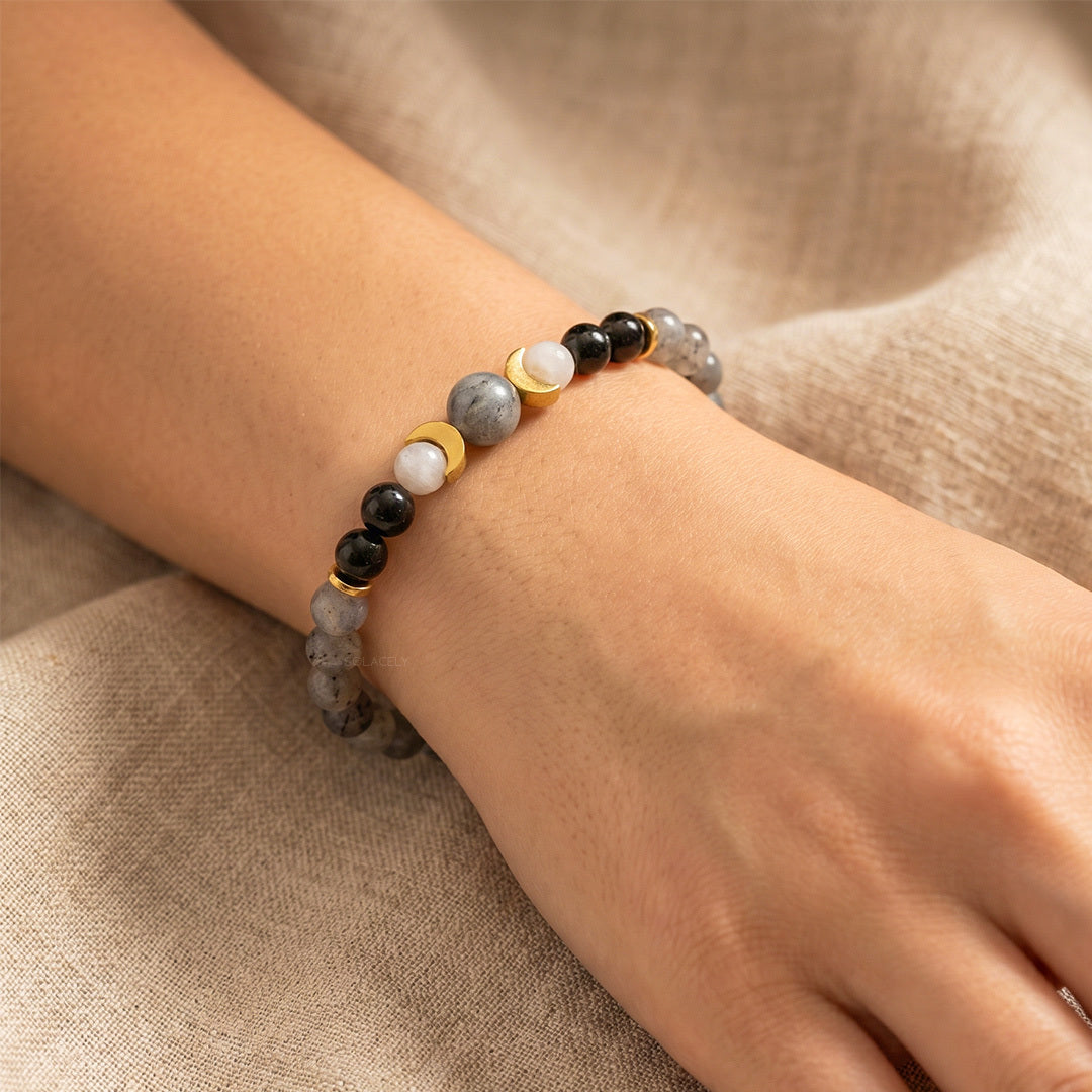 Moon phase gemstone bracelet