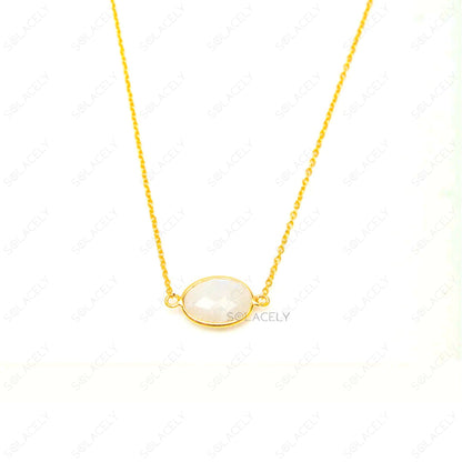 rainbow moonstone sterling silver necklace