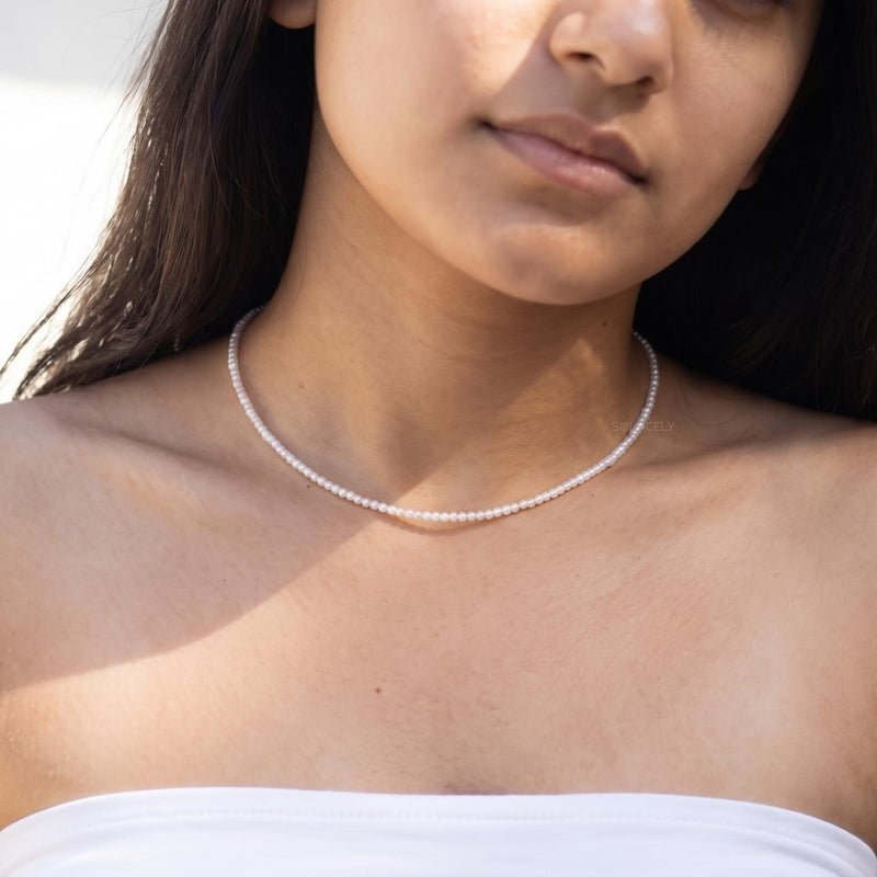 moonstone beaded necklace