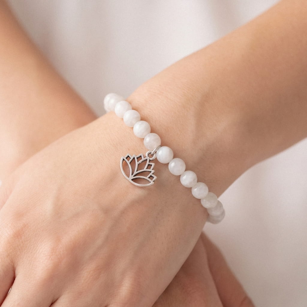 Moonstone lotus crystal bracelet