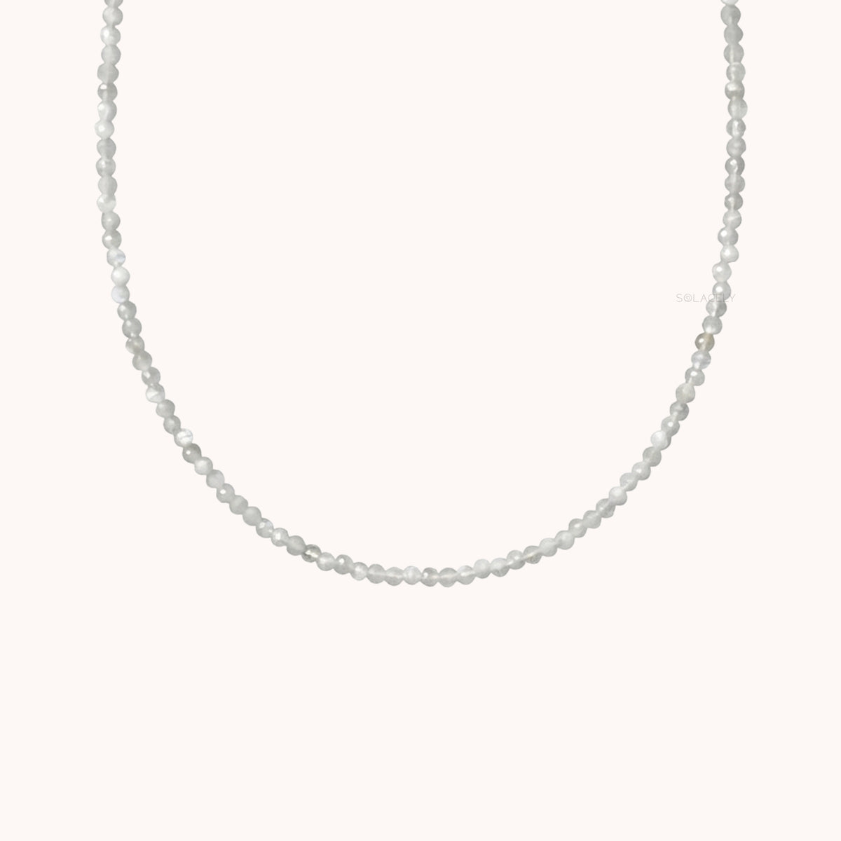 Moonstone luminous gemstone bead necklace