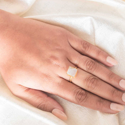 raw moonstone ring foe women