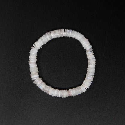 Moonstone bracelet with natural handmade tyre beads