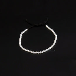 mother of pearl anklet 4mm beads