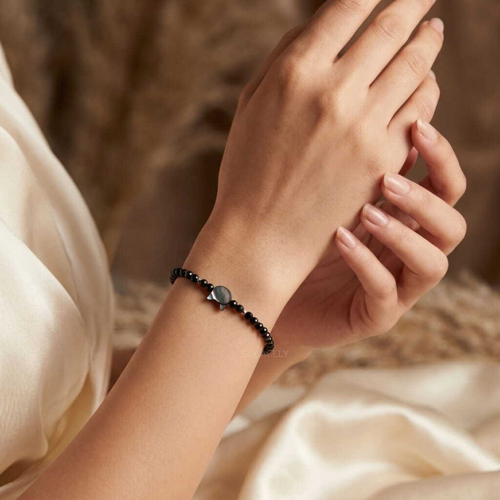 Mystic cat black tourmaline bracelet