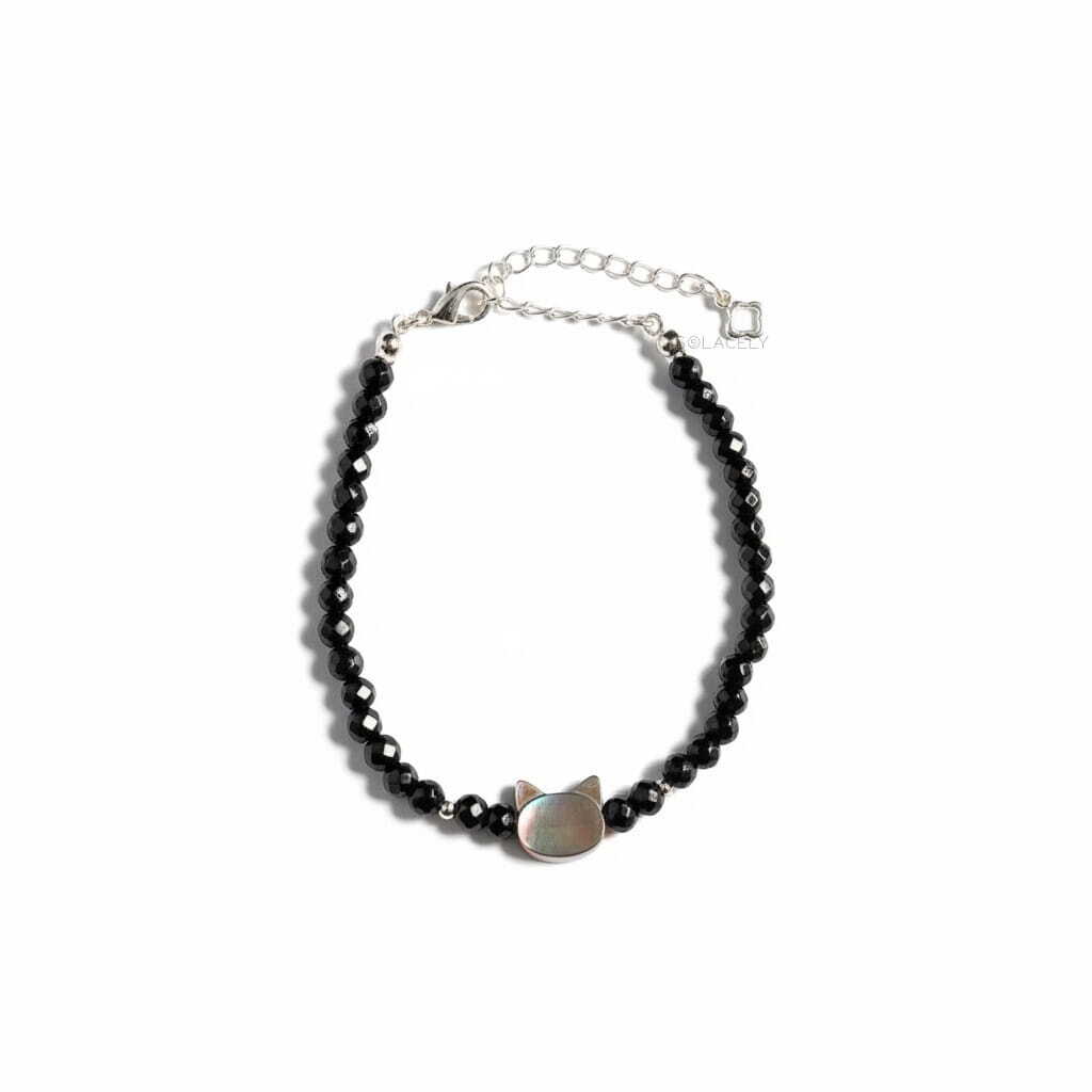 Mystic cat hematite spacer bracelet