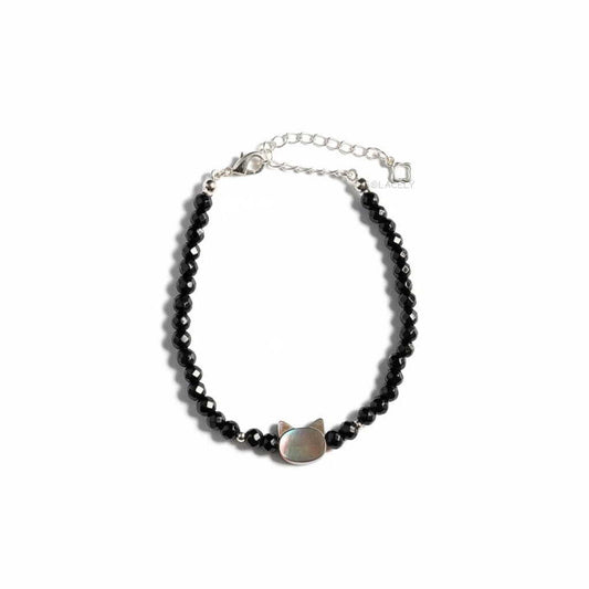 Mystic cat hematite spacer bracelet