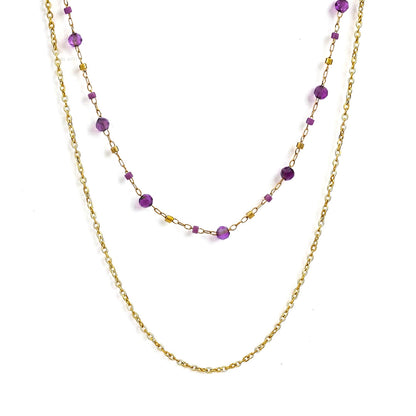 Mystic glow amethyst layered necklace