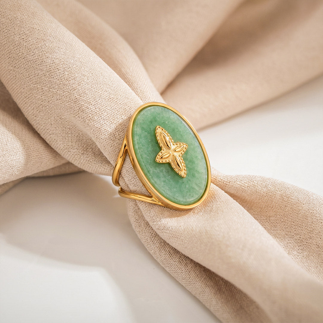Natural amazonite signet ring