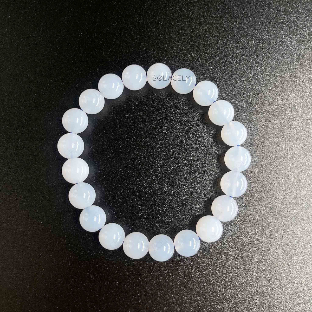 Natural blue lace agate bead bracelet