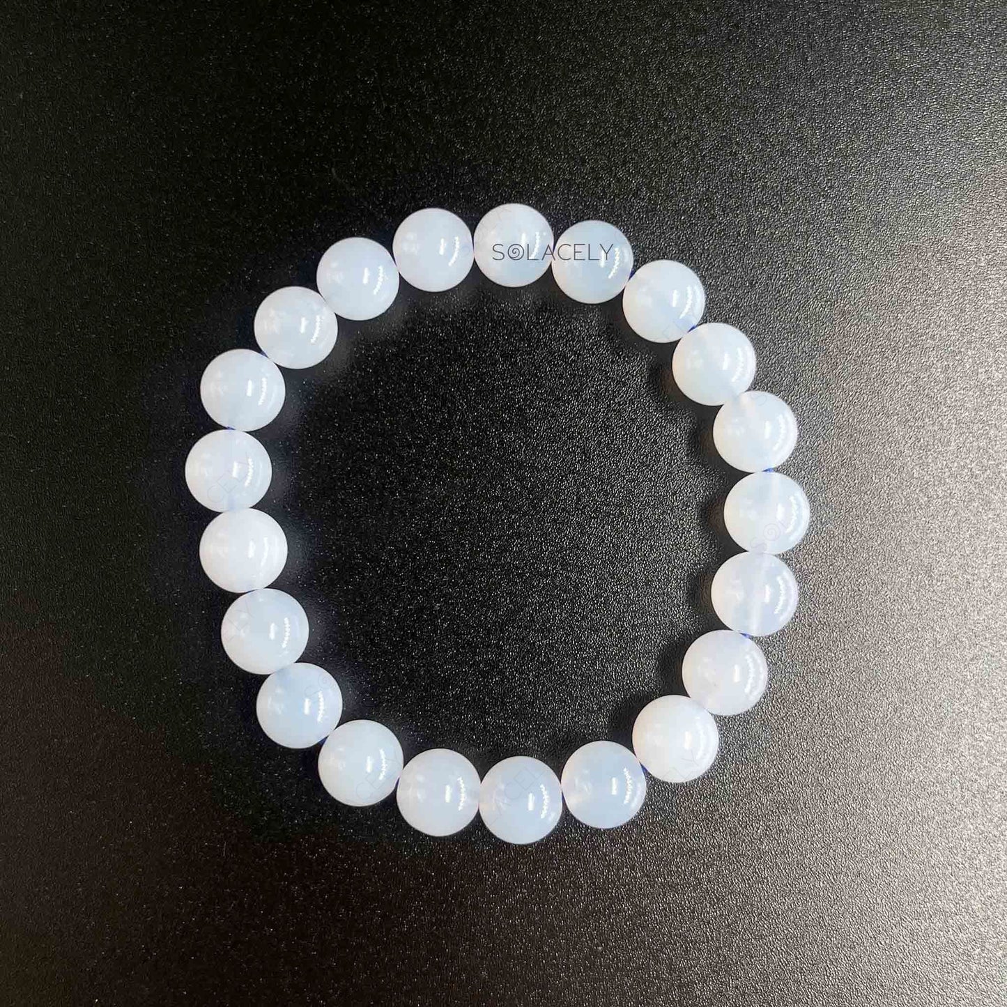 Natural blue lace agate bead bracelet