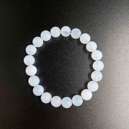Natural blue lace agate bead bracelet