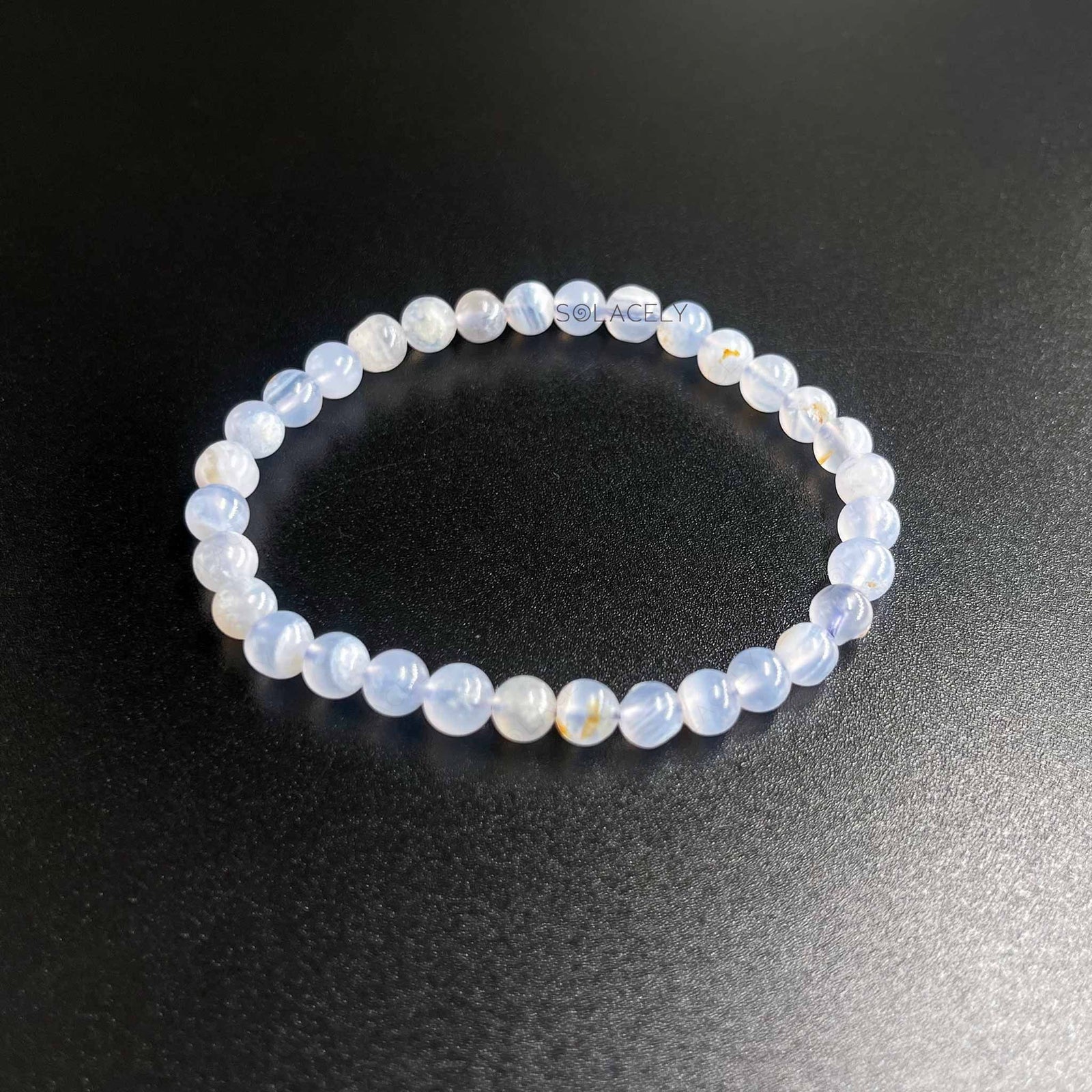Natural blue lace agate gemstone bracelet