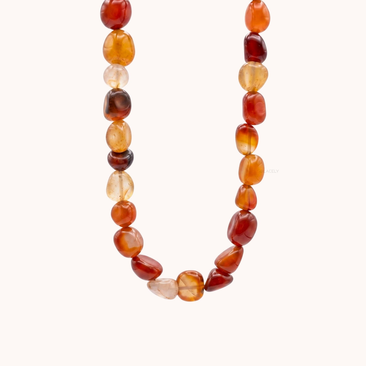 Natural carnelian tumble necklace