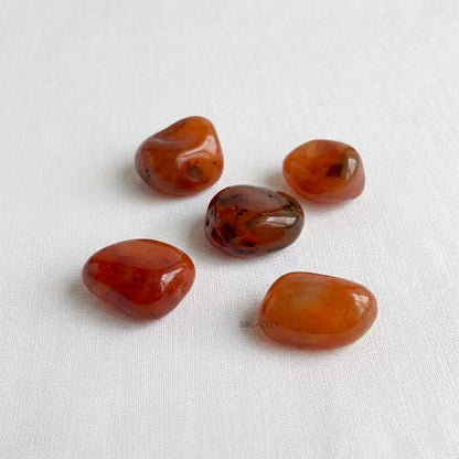 Natural carnelian tumble stone