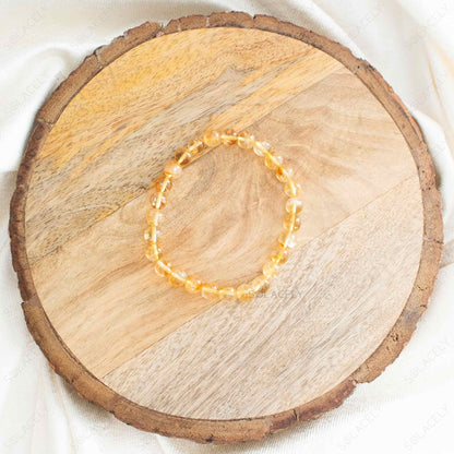 natural citrine bracelet featuring 6mm crystal beads