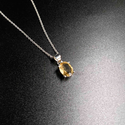 Natural Citrine Crystal Necklace