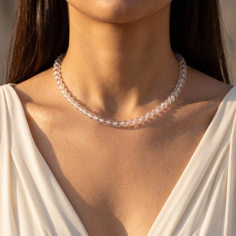 Natural clear quartz necklace