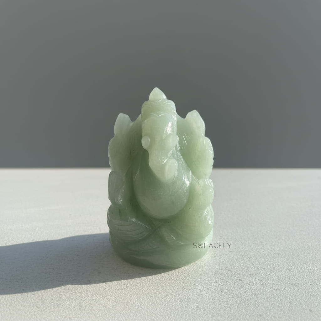 Natural crystal ganesha green aventurine