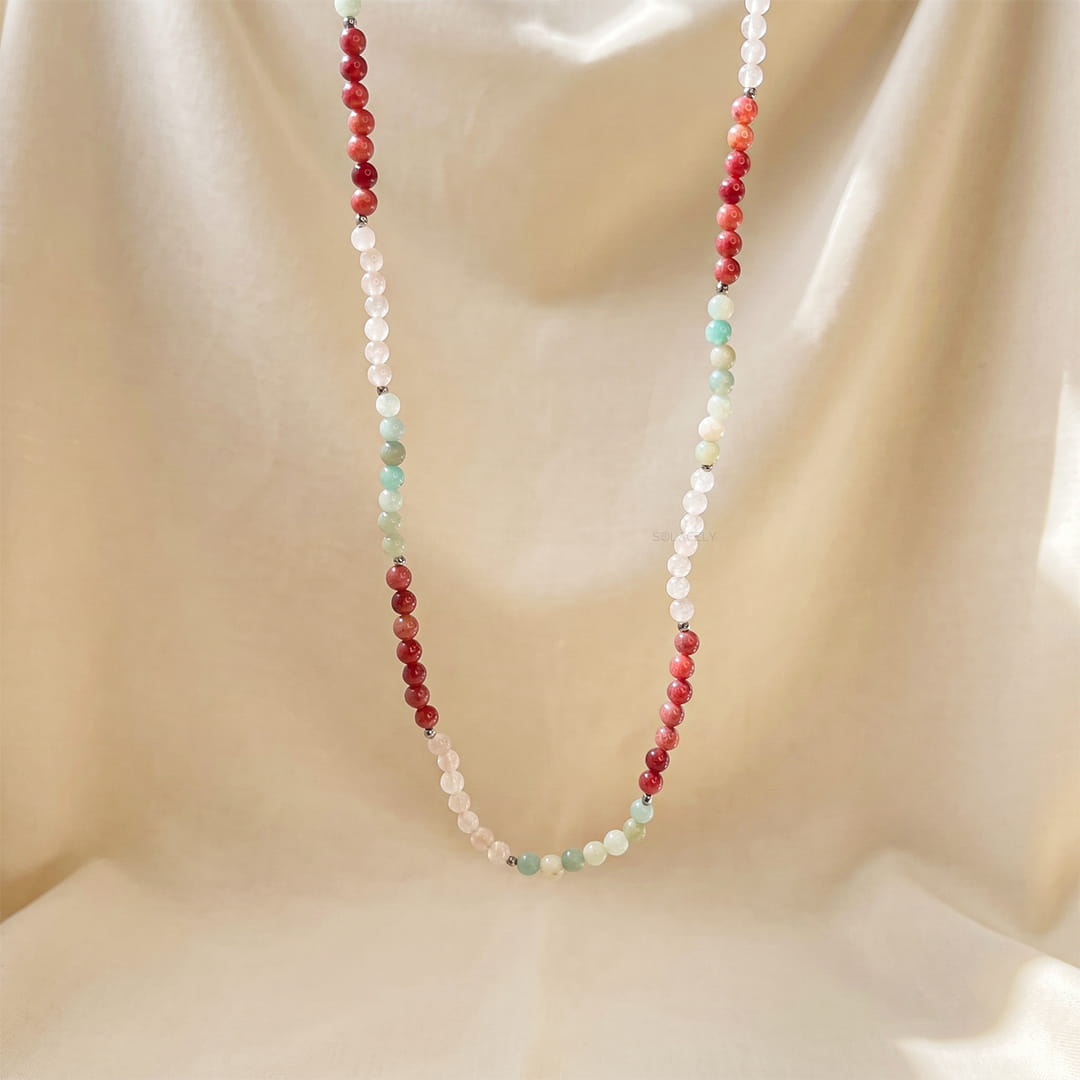 Natural heart chakra mala