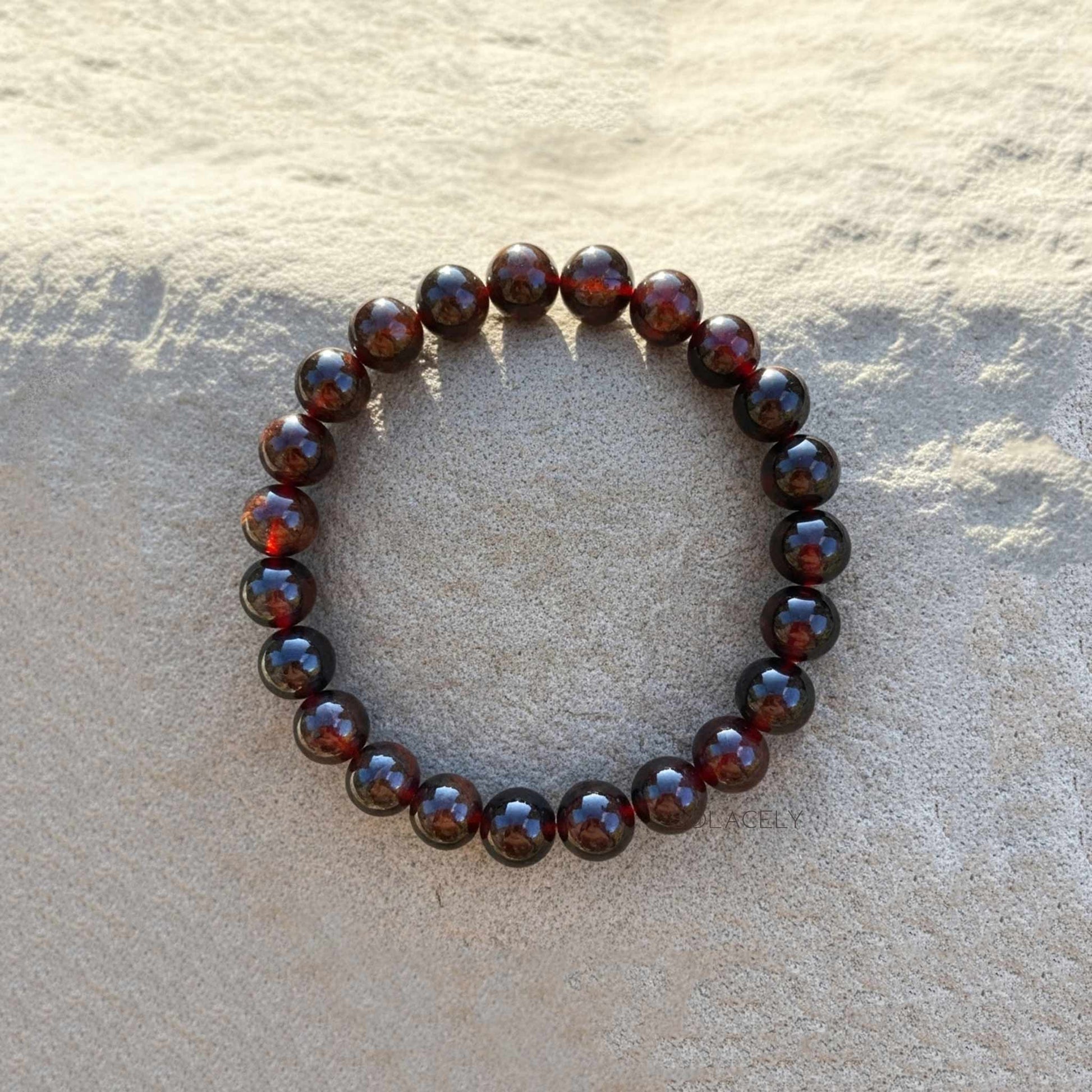 Natural hessonite gemstone energy bracelet