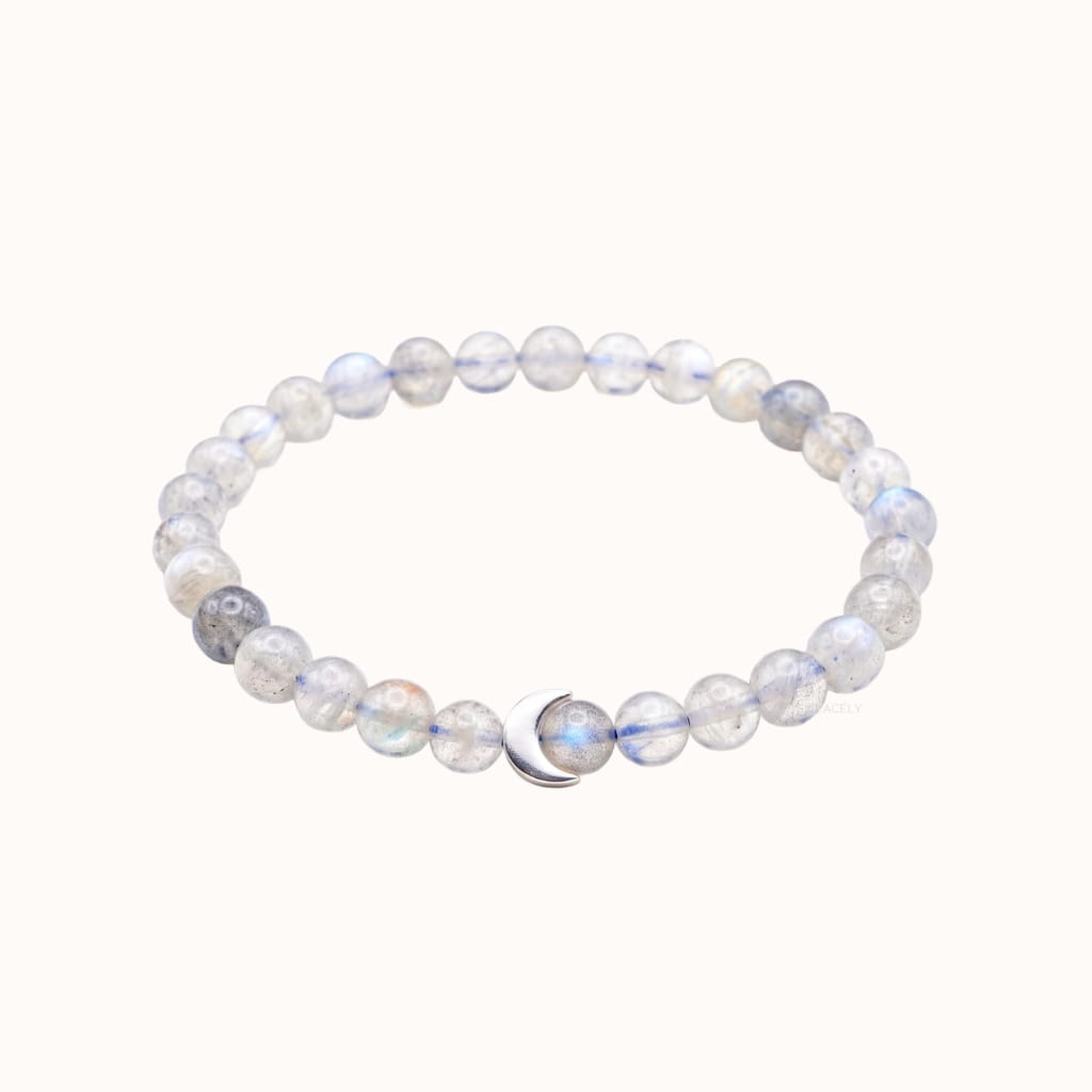 Natural labradorite crescent bracelet