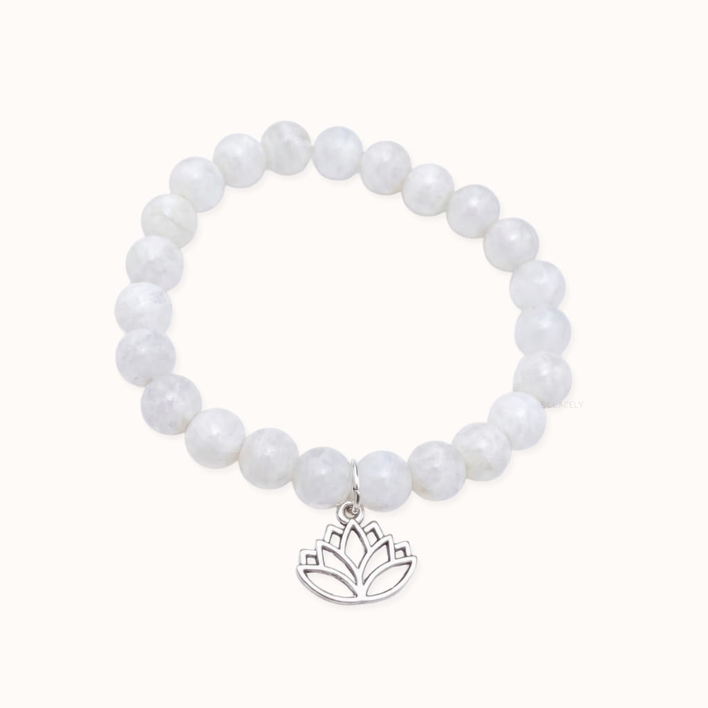 Natural moonstone lotus bracelet