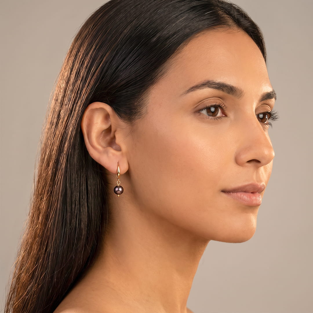Natural peacock pearl earrings