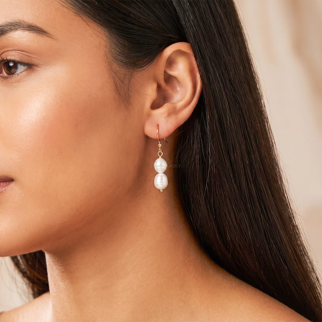 Natural pearl drop earrings
