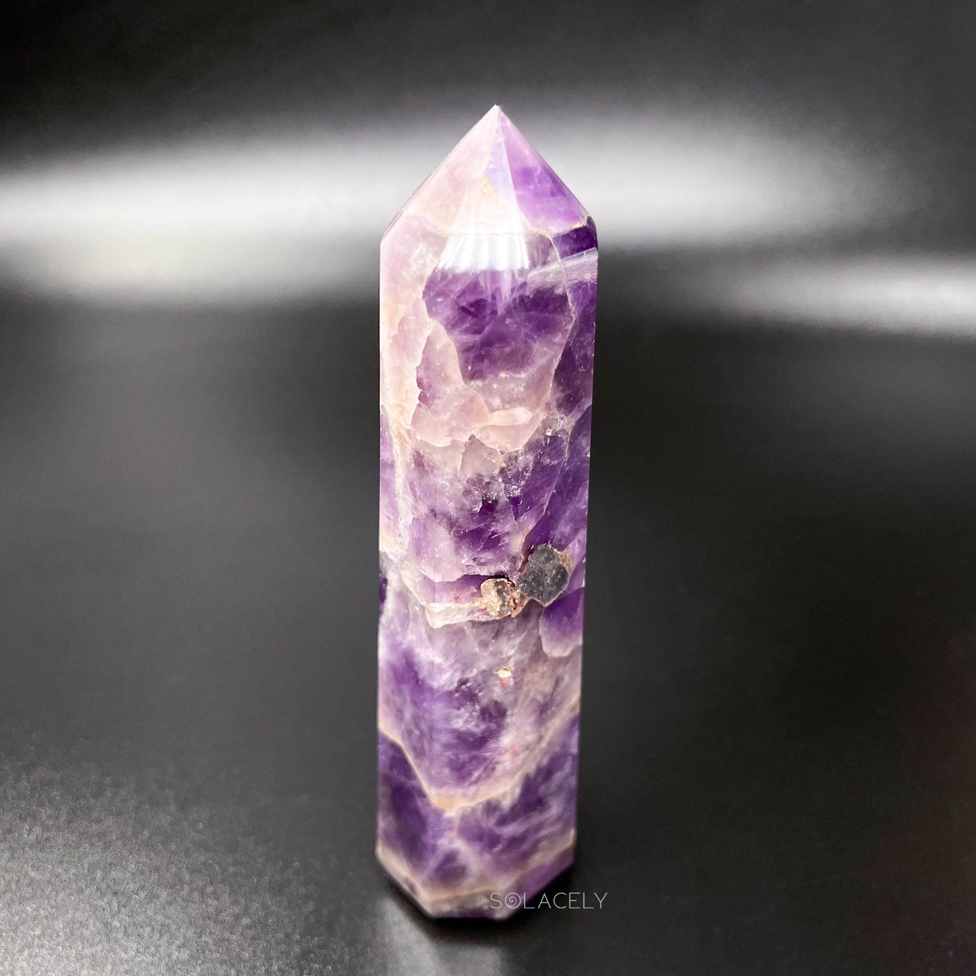 natural purple amethyst wandtower
