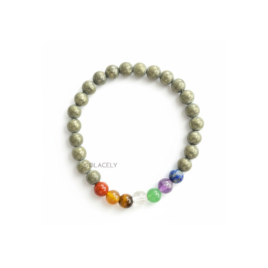 Natural pyrite seven chakra crystal jewelry
