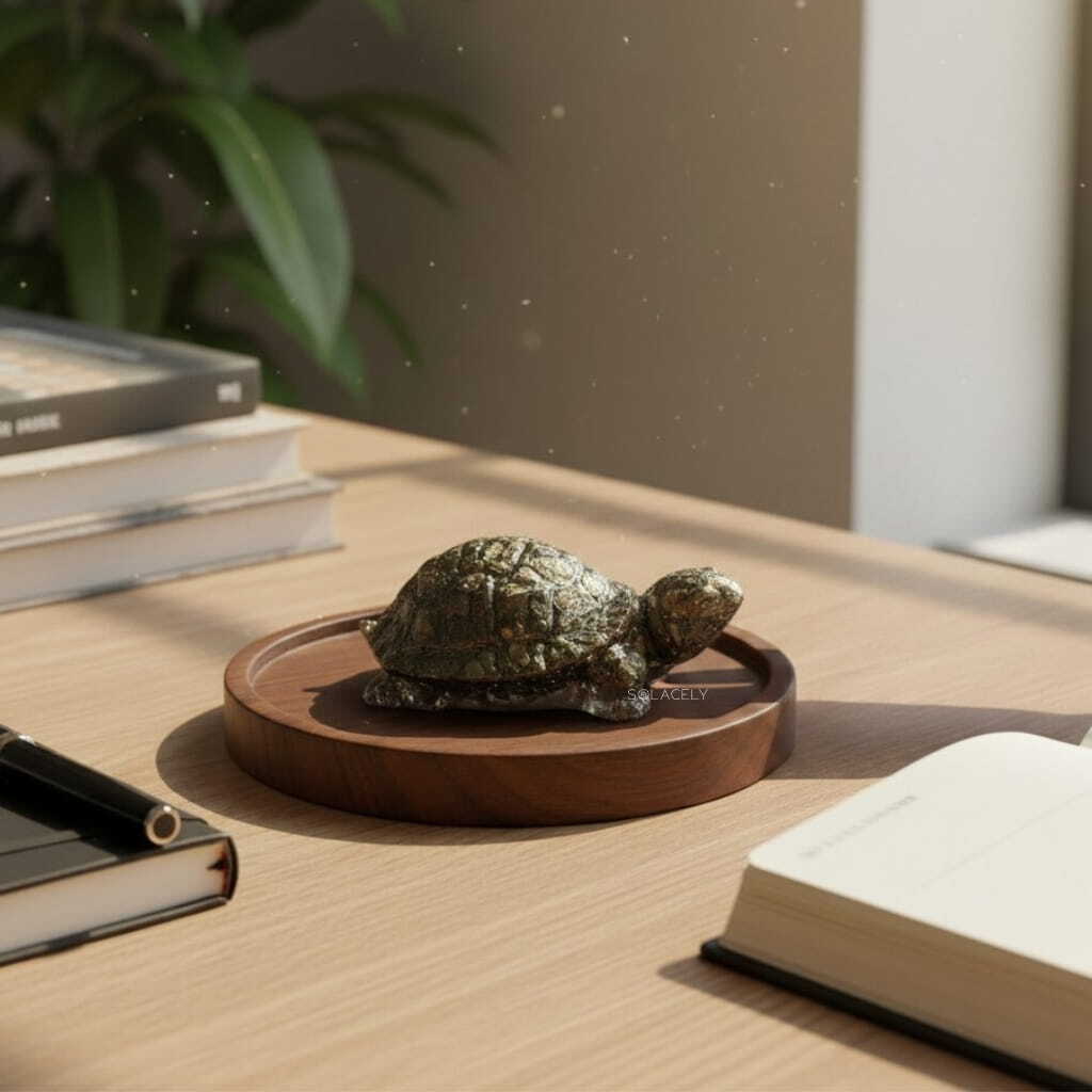 Natural pyrite tortoise vastu